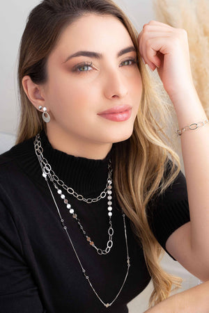 Pulseira Elos Ovais 7 mm Ródio Branco