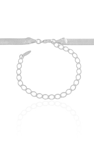 Gargantilha Malha Fita 5 mm Ródio Branco