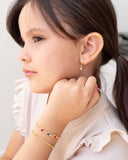 Pulseira Infantil Corações Colorido Banhado a Ouro 18K