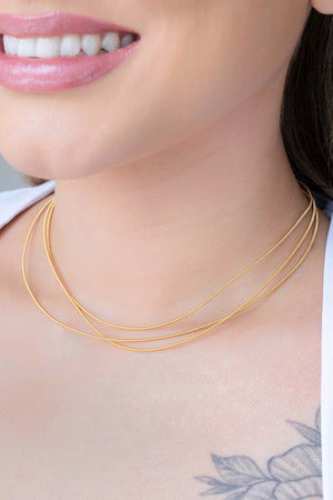 Pulseira Corda de Violão Banhado a Ouro 18K