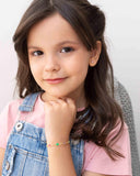 Pulseira Infantil Ponto Luz Colorido Banhado a Ouro 18K