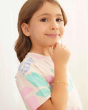 Pulseira Infantil Elos Pontos de Luz Cristal Banhado a Ouro 18K