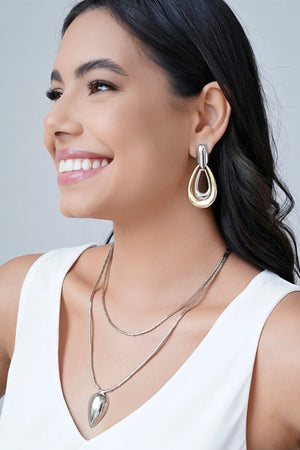 Gargantilha Canutilhos com Gota Lisa Ródio Branco