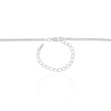 Gargantilha Canutilhos com Gota Lisa Ródio Branco