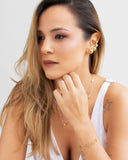 Ear Cuff Bolas Lisas Banhado a Ouro 18K
