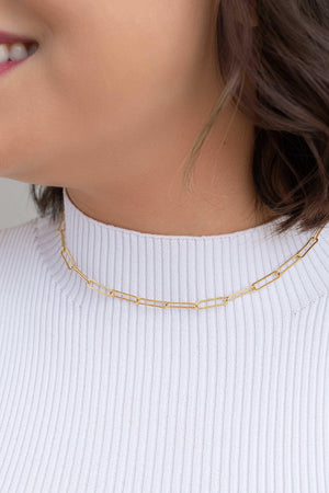 Gargantilha Elos Detalhados Banhado a Ouro 18K