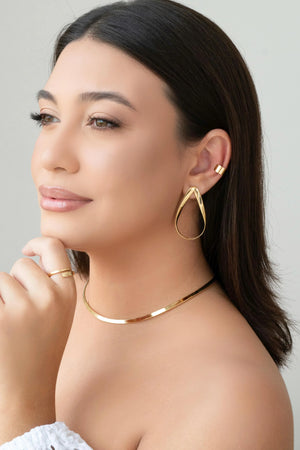 Piercing Liso Achatado Banhado a Ouro 18K