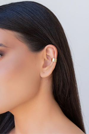 Piercing Liso Achatado Banhado a Ouro 18K