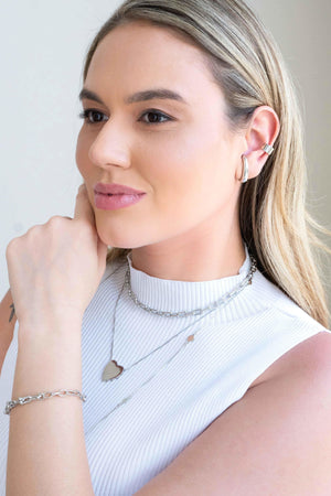 Piercing Liso Achatado Ródio Branco