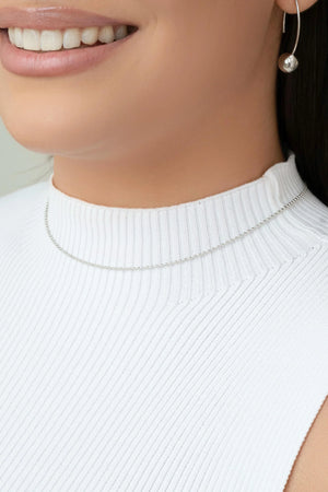 Choker Bolinhas Lisas 1.5 mm Ródio Branco