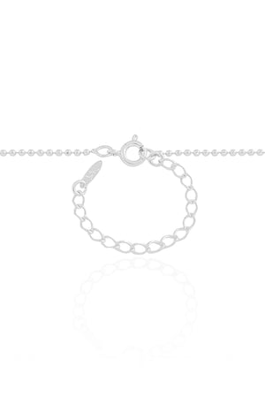 Gargantilha Longa Bolinhas 1.5 mm Ródio Branco