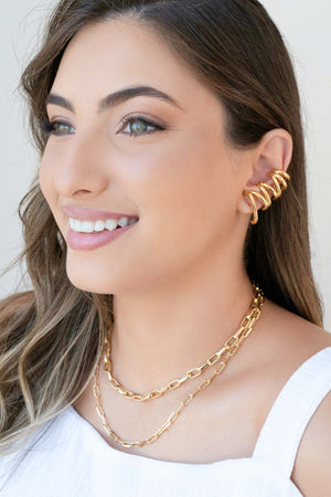 Gargantilha Elos 5 mm Lisos Banhado a Ouro 18K