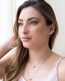 Brinco Argola Frontal 14 mm Ródio Branco