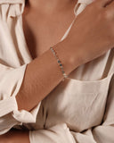 Pulseira Plaquinhas Flat Ródio Branco