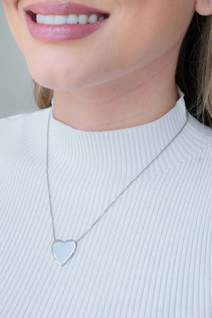 Gargantilha Veneziana Coração Liso Ródio Branco