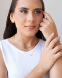 Pulseira Plaquinhas Redondas Achatadas Banhado a Ouro 18K