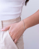 Pulseira Plaquinhas Redondas Achatadas Ródio Branco