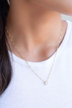 Gargantilha Veneziana Ponto de Luz Cristal Banhado a Ouro 18K