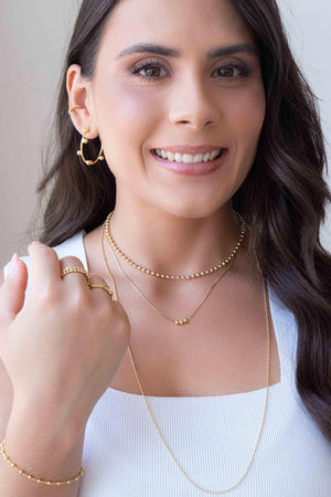 Gargantilha Veneziana Bolinhas Lisas Banhado a Ouro 18K