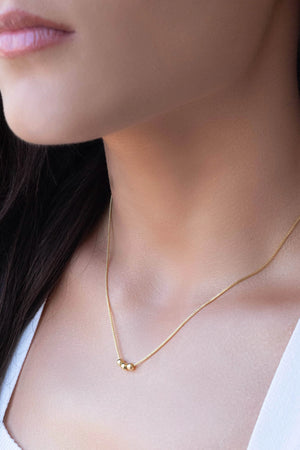 Gargantilha Veneziana Bolinhas Lisas Banhado a Ouro 18K