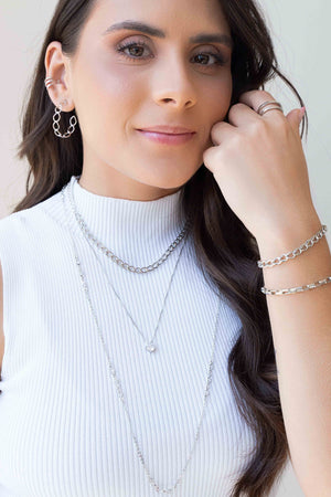 Choker Elos Duplos 5 mm Ródio Branco