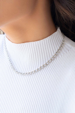 Choker Elos Duplos 5 mm Ródio Branco