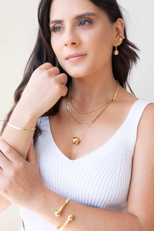 Gargantilha Malha Fita 3 mm Banhado a Ouro 18K