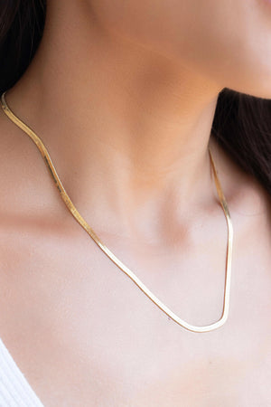 Gargantilha Malha Fita 3 mm Banhado a Ouro 18K