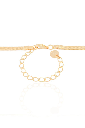 Gargantilha Malha Fita 3 mm Banhado a Ouro 18K