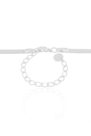 Gargantilha Malha Fita 3 mm Ródio Branco