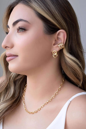 Choker Elos Ovais Lisos Banhado a Ouro 18K