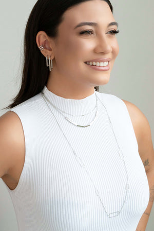 Piercing Três Filetes Ródio Branco