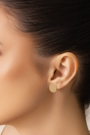 Brinco Redondo Flat Liso 1.2 cm Banhado a Ouro 18K