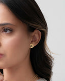 Brinco Redondo Achatado 1.3 cm Banhado a Ouro 18K