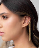 Piercing Filetes com Franja Banhado a Ouro 18K