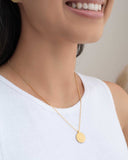 Gargantilha Veneziana com Pingente Redondo Liso Banhado a Ouro 18K - 45 cm