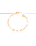 Gargantilha Veneziana com Pingente Redondo Liso Banhado a Ouro 18K - 45 cm