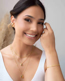 Ear Cuff Dois Filetes Lisos Banhado a Ouro 18K