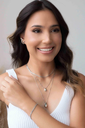 Ear Cuff Dois Filetes Lisos Ródio Branco