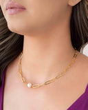 Choker Elos com Pérola Banhado a Ouro 18K