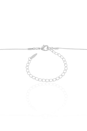 Gargantilha Veneziana Letra O e Ponto de Luz Cristal Ródio Branco