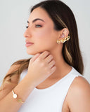 Ear Cuff Entrelaçado Banhado a Ouro 18K