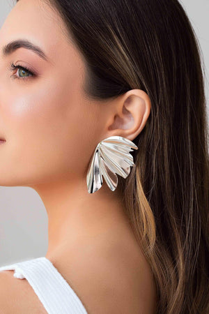 Brinco Asa Lisa Ródio Branco