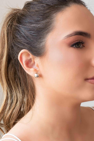 Brinco Bola Lisa 10 mm Ródio Branco