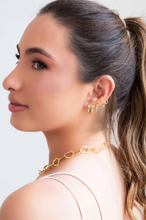 Piercing Coração Duplo Banhado a Ouro 18K