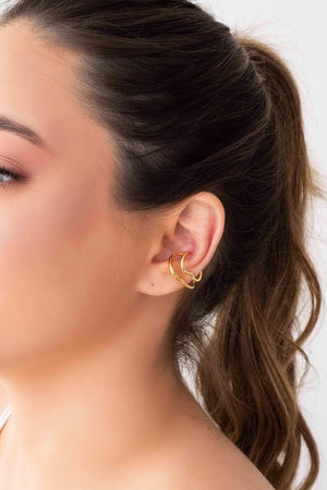 Piercing Coração Duplo Banhado a Ouro 18K