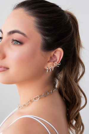 Piercing Coração Duplo Ródio Branco