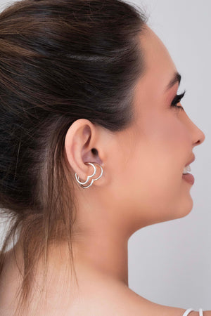 Piercing Coração Duplo Ródio Branco