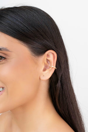 Piercing Cravação Inglesa Cristal Banhado a Ouro 18K