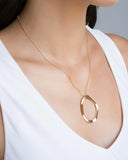 Gargantilha Veneziana Oval Ondas Banhado a Ouro 18K